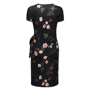 Embrace Comfort and Style with Our Short Sleeve Solid Color Maternity Dress