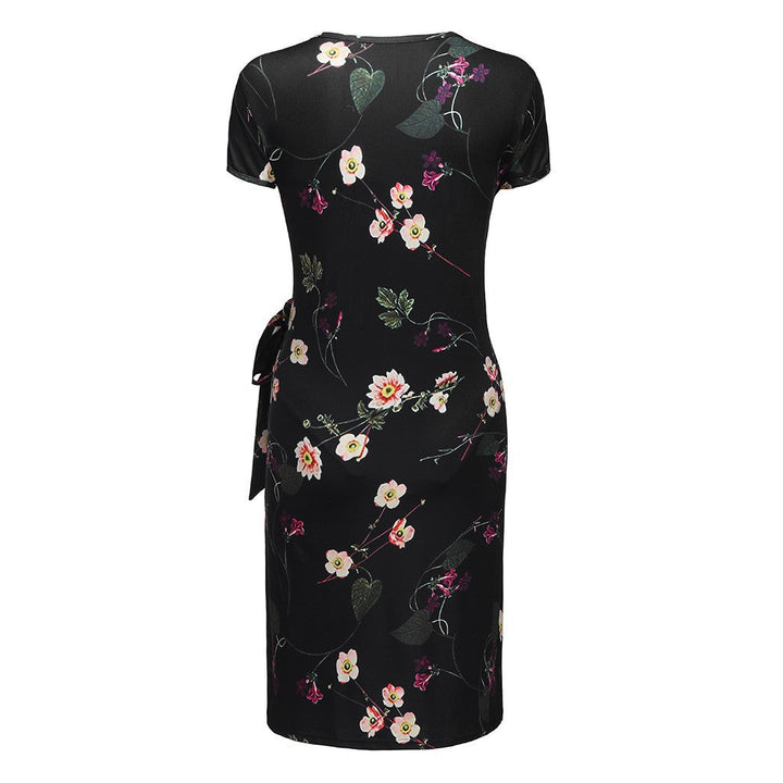 Embrace Comfort and Style with Our Short Sleeve Solid Color Maternity Dress