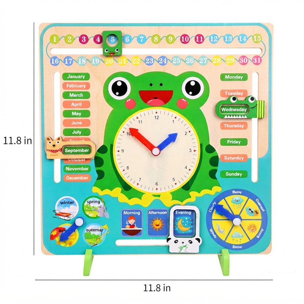 Montessori Wooden Weather Season Calendar Clock Toy