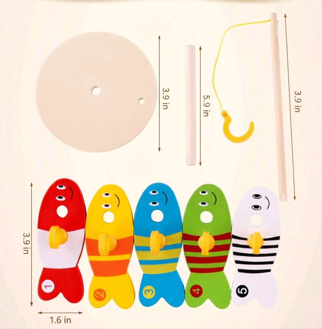 Children’s Wooden Fishing Educational Toy Set